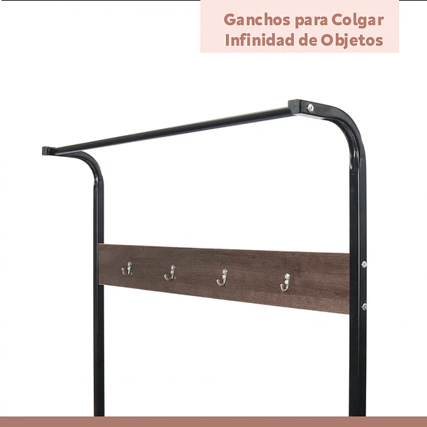 Mueble Organizador Perchero Colgador y Zapatero  7