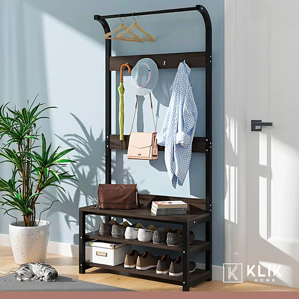 Mueble Organizador Perchero Colgador y Zapatero  10