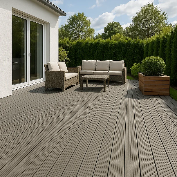 Pack de 5 deck exterior WPC madera clara 3