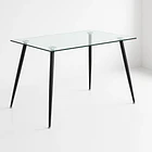 Mesa de Comedor Vidrio Rectangular 120x70 - Patas Oscuras 1