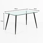 Mesa de Comedor Vidrio Rectangular 120x70 - Patas Oscuras 5