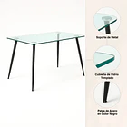Mesa de Comedor Vidrio Rectangular 120x70 - Patas Oscuras 7