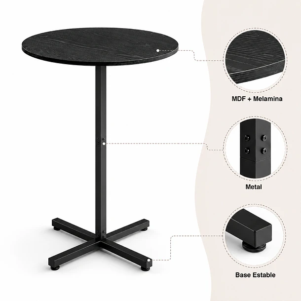 Mesa alta para bar Tach 60x60x104 5