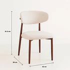 Pack de 2 Sillas Bear de Tela con Patas Metálicas Madera - Crema 4