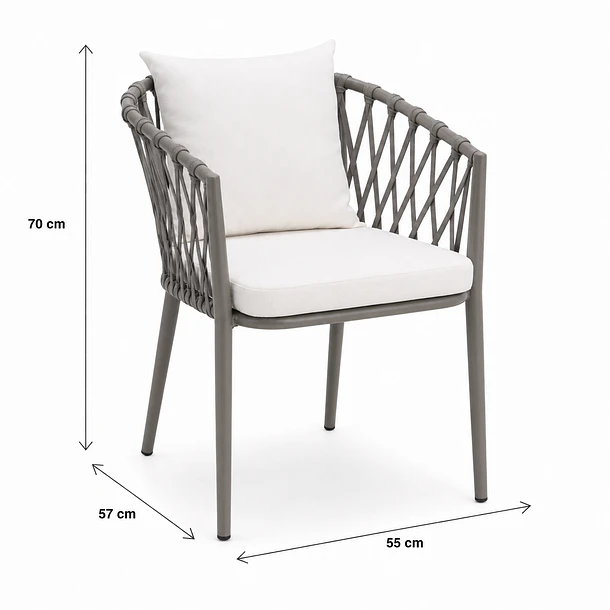 Silla de Terraza Trame - Aluminio y Cuerda 4