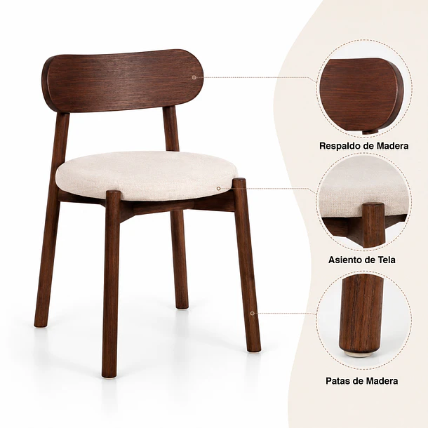Silla de comedor Bauen 44X45x77 5