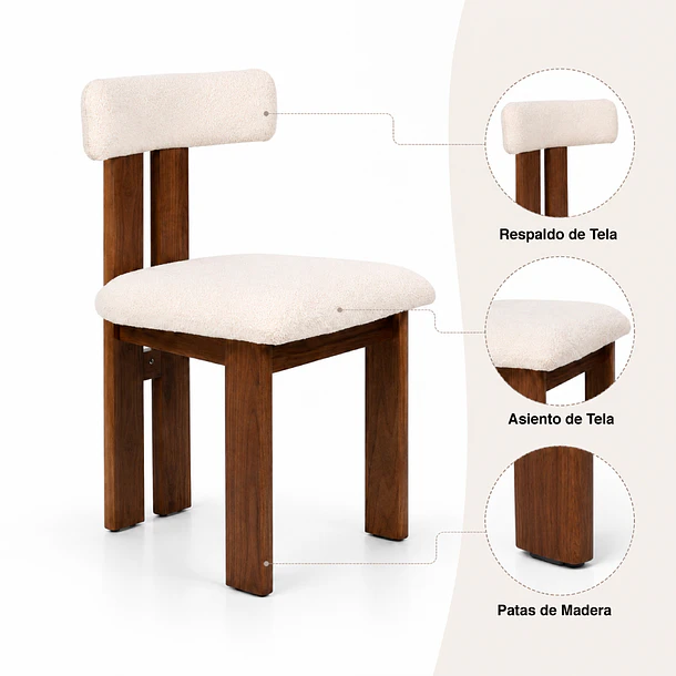 Silla de comedor Duokli 50X51x83 5