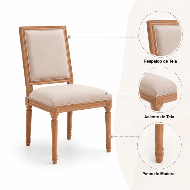 Pack de 2 Sillas de comedor Mazga 58x52x98 5