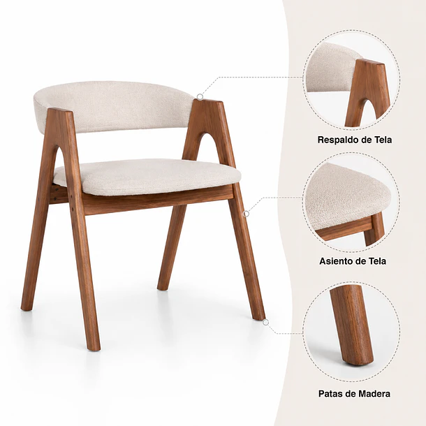 Pack de 2 Sillas de comedor Kizuna 50X55x67 5