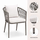 Pack de 2 Sillas de Terraza Trame - Aluminio y Cuerda 5
