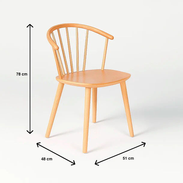 Silla Lykke de Madera - Natural 11