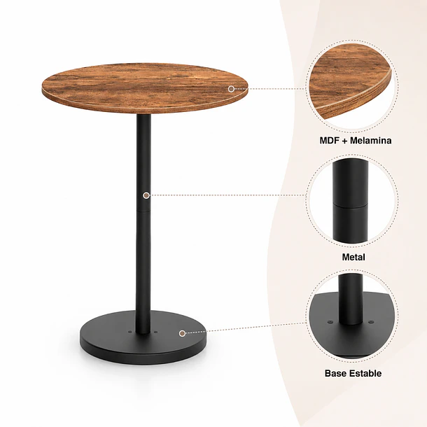 Mesa alta para bar Bofya 60x60x100 5