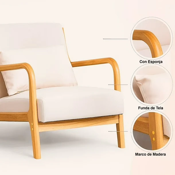 Sillón Lounge Askja - Beige Claro 5