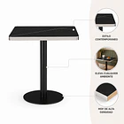 Mesa Parisina 70x70 Negra Ribete Plateado 5