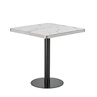 Mesa Parisina 70x70 Marmol Ribete Plateado 1
