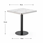 Mesa Parisina 70x70 Marmol Ribete Plateado 4