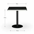 Mesa Parisina 70x70 Negra Ribete Plateado 4