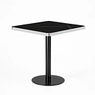 Mesa Parisina 70x70 Negra Ribete Plateado 1