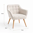 Butaca de Descanso Klaini Tapiz Lino Beige 4