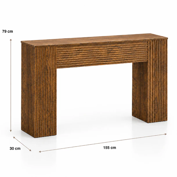 Arrimo Decorativo Kuat Líneas Rectas Madera Oscura Texturizada 155x79 4