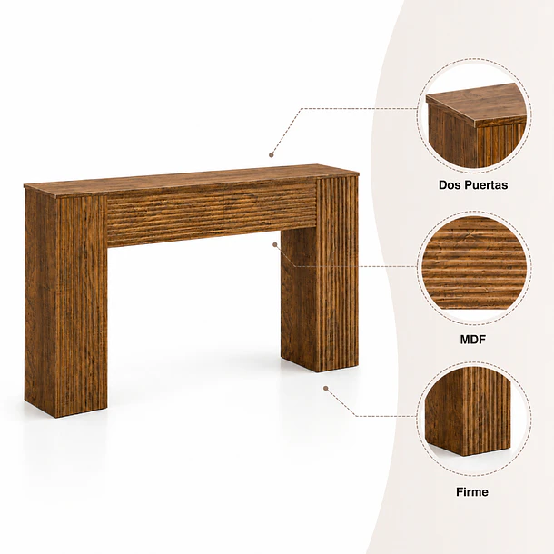 Arrimo Decorativo Kuat Líneas Rectas Madera Oscura Texturizada 155x79 5