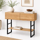 Arrimo Klinja 120x75cm Organizador 2 cajones Tono Roble Claro 2