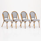 Pack de 4 Sillas Bistro de Exterior Resistente al Agua y al Sol 1