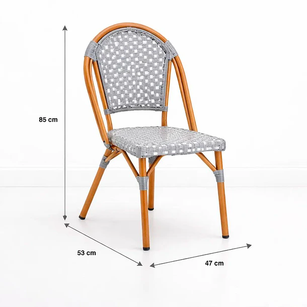 Pack de 4 Sillas Bistro de Exterior Resistente al Agua y al Sol 4
