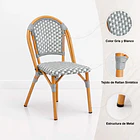 Pack de 4 Sillas Bistro de Exterior Resistente al Agua y al Sol 5