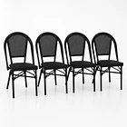 Pack de 4 Sillas Bistro Parisina Textileno - Negro 1