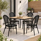 Pack de 4 Sillas Bistro Parisina Textileno - Negro 3