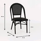 Pack de 4 Sillas Bistro Parisina Textileno - Negro 4