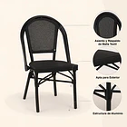 Pack de 4 Sillas Bistro Parisina Textileno - Negro 5