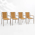 Pack de 4 Sillas Comedor o Exterior KAMBA Tejido - Color Trigo 1