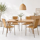 Pack de 4 Sillas Comedor o Exterior KAMBA Tejido - Color Trigo 2