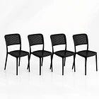 Pack de 4 Sillas de Restaurant o Terraza Comedor Hoffman Enrejada - Negra Completa 1