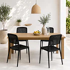 Pack de 4 Sillas de Restaurant o Terraza Comedor Hoffman Enrejada - Negra Completa 2