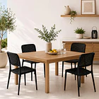Pack de 4 Sillas de Restaurant o Terraza Comedor Hoffman Enrejada - Negra Completa 3