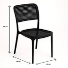 Pack de 4 Sillas de Restaurant o Terraza Comedor Hoffman Enrejada - Negra Completa 4