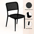 Pack de 4 Sillas de Restaurant o Terraza Comedor Hoffman Enrejada - Negra Completa 5