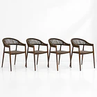 Pack de 4 Sillas de Terraza Douce - Aluminio y Rattan 1