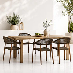 Pack de 4 Sillas de Terraza Douce - Aluminio y Rattan