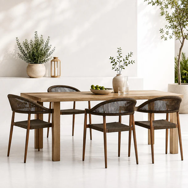 Pack de 4 Sillas de Terraza Douce - Aluminio y Rattan 2