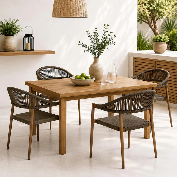 Pack de 4 Sillas de Terraza Douce - Aluminio y Rattan 3