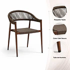 Pack de 4 Sillas de Terraza Douce - Aluminio y Rattan 5