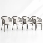 Pack de 4 Sillas de Terraza Trame - Aluminio y Cuerda 1