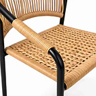 Pack de 4 Sillas FLET - Estructura Negra con Respaldo Encordado Beige 6