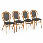 Pack de 4 Sillas Provence Parisina Rattan - Gris Oscuro 1