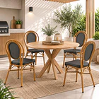 Pack de 4 Sillas Provence Parisina Rattan - Gris Oscuro 3