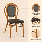 Pack de 4 Sillas Provence Parisina Rattan - Gris Oscuro 5